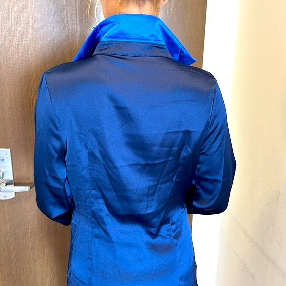 BRAND NEW LENA Colorblock Front Tie Button Shirt Dress - Picture 10 of 10